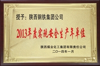 2013年度實(shí)現(xiàn)安全生產(chǎn)年單位